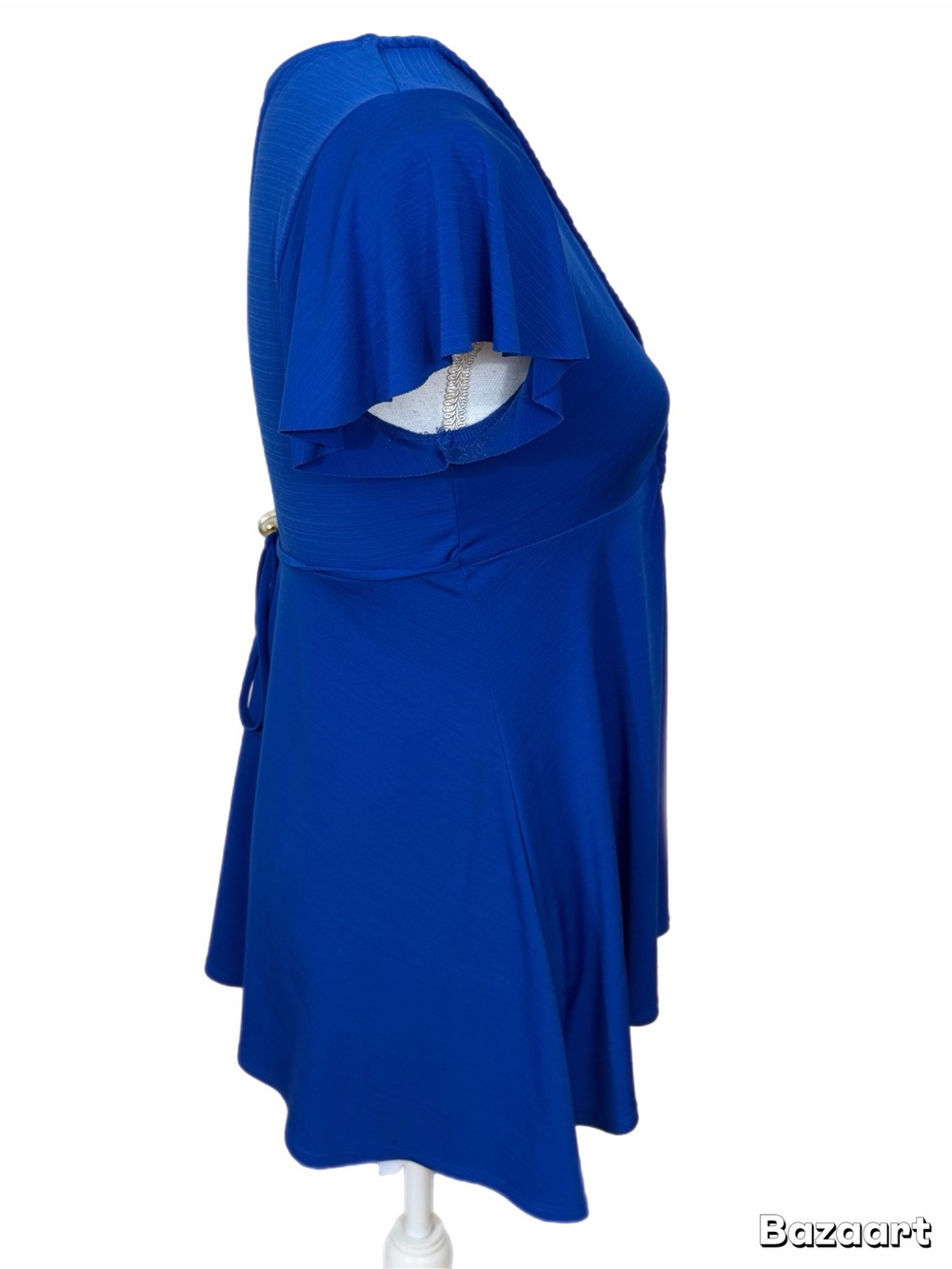 Heart Soul Royal Blue V-Neck Empire Waist Flowy Top Women’s Medium - Picture 3 of 7